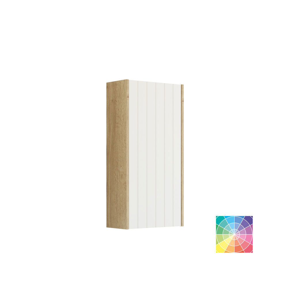 Bathroom inspiration with green special color bathroom furniture with natural oak sides, elegant grooves, stylish countertop with romantic oval countertop sink, beautiful oval mirror, combined with floral wallpaper gives a graceful, vintage retro look.