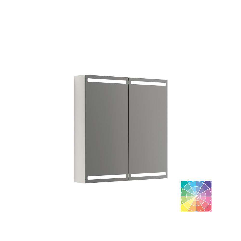 Romantic bathroom inspiration with mirror cabinet offering practical and graceful storage solutions, double countertop sinks on a stone countertop.