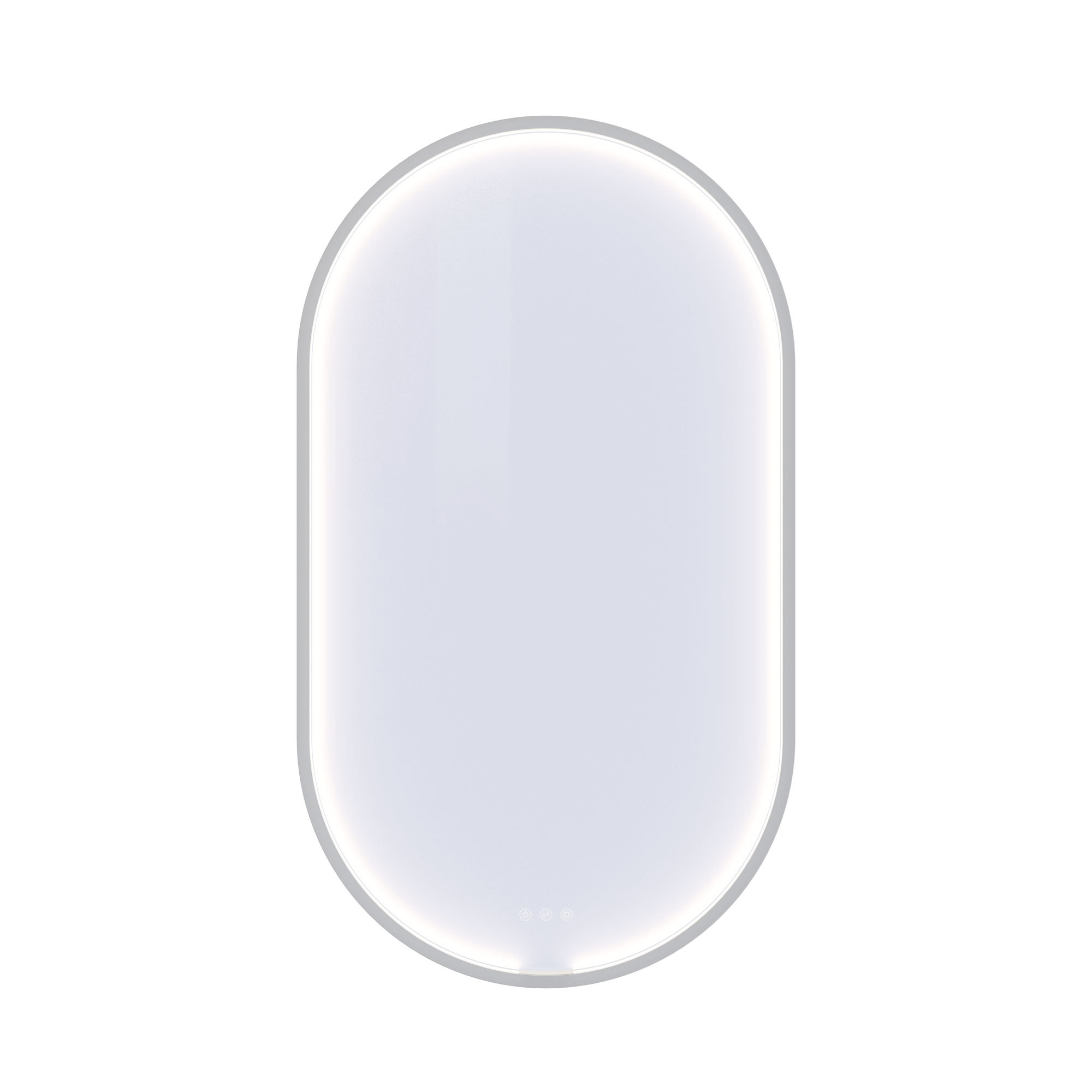 Large and luxurious bathroom with lovely oval mirrors and beautiful tiles in natural colours