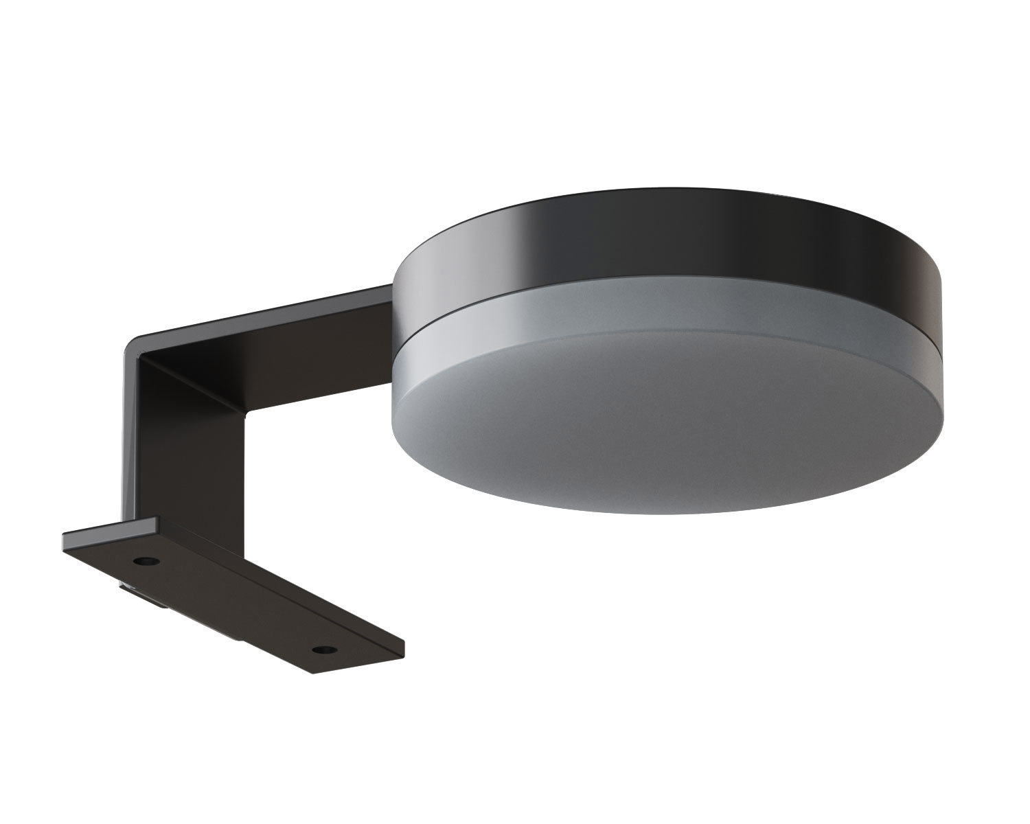 Bathroom with slanted ceiling inspiration, beige furniture with grooves, elegant countertop and square sink, beautiful mirror with shelves, blue walls, large windows, and black herringbone floor give a bright, urban look.