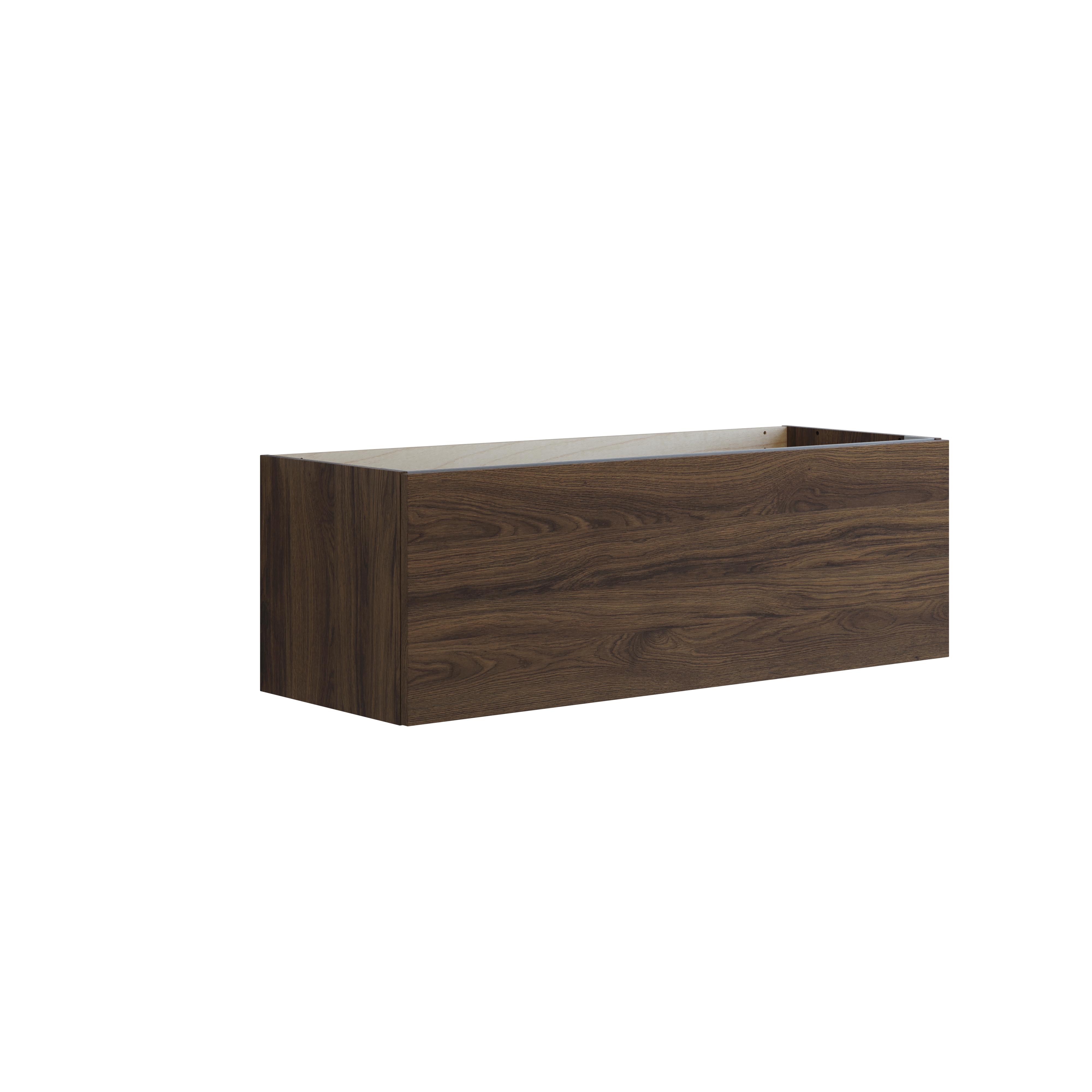Large bathroom inspiration with vanity units and brown oak slats, freestanding bathtub, and square mirrors with light, elegant double sink gives a modern and symmetrical look